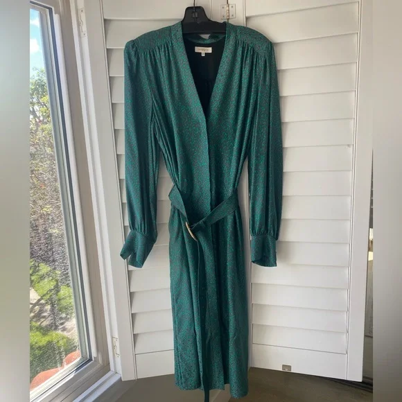 Lafayette 148 New York - Clementine Belted Silk Dress - Wintergreen Multi - XL - Picture 2 of 8